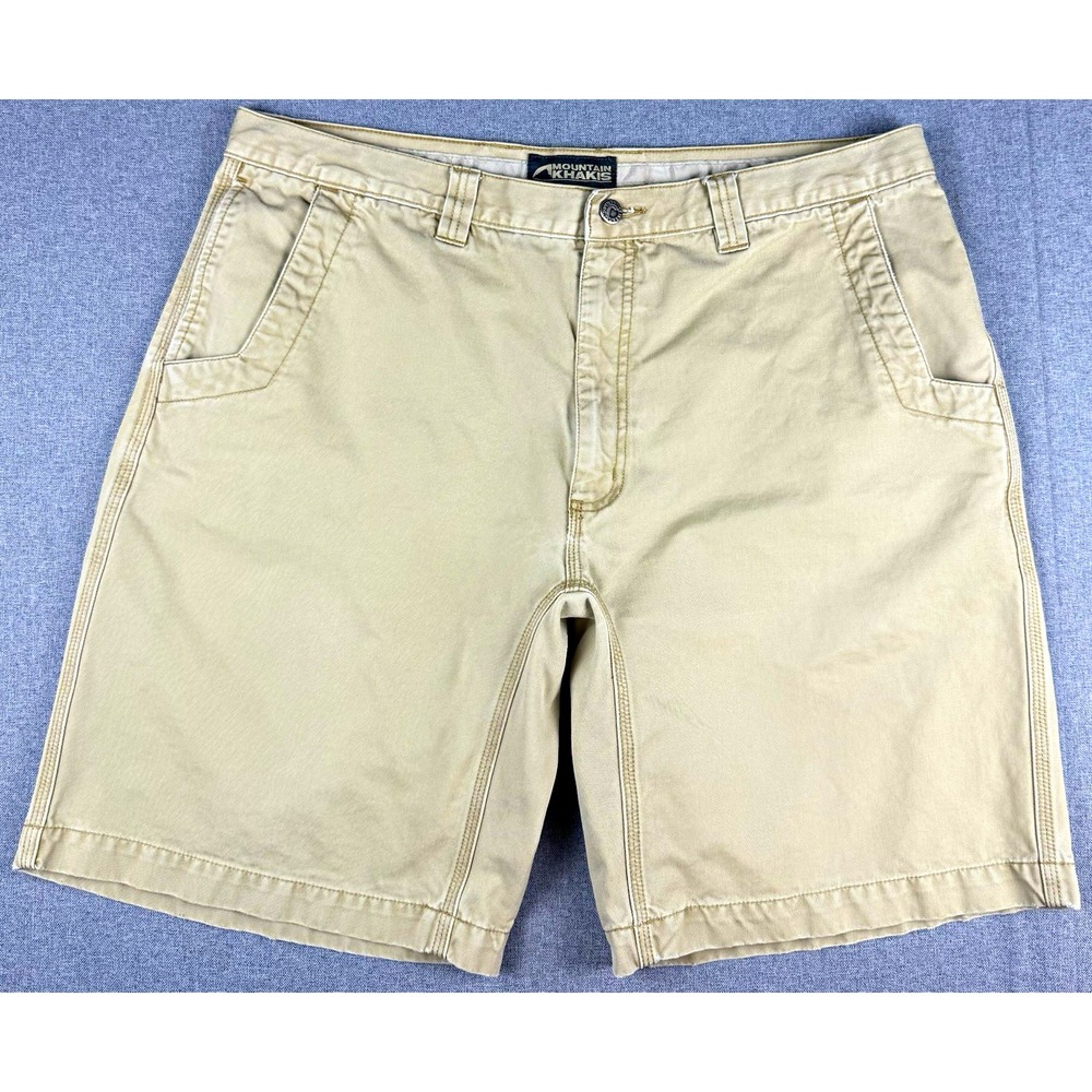 Mountain Khakis Mens Teton Twill Shorts 38 Khaki Tan 100% Cotton Outdoor